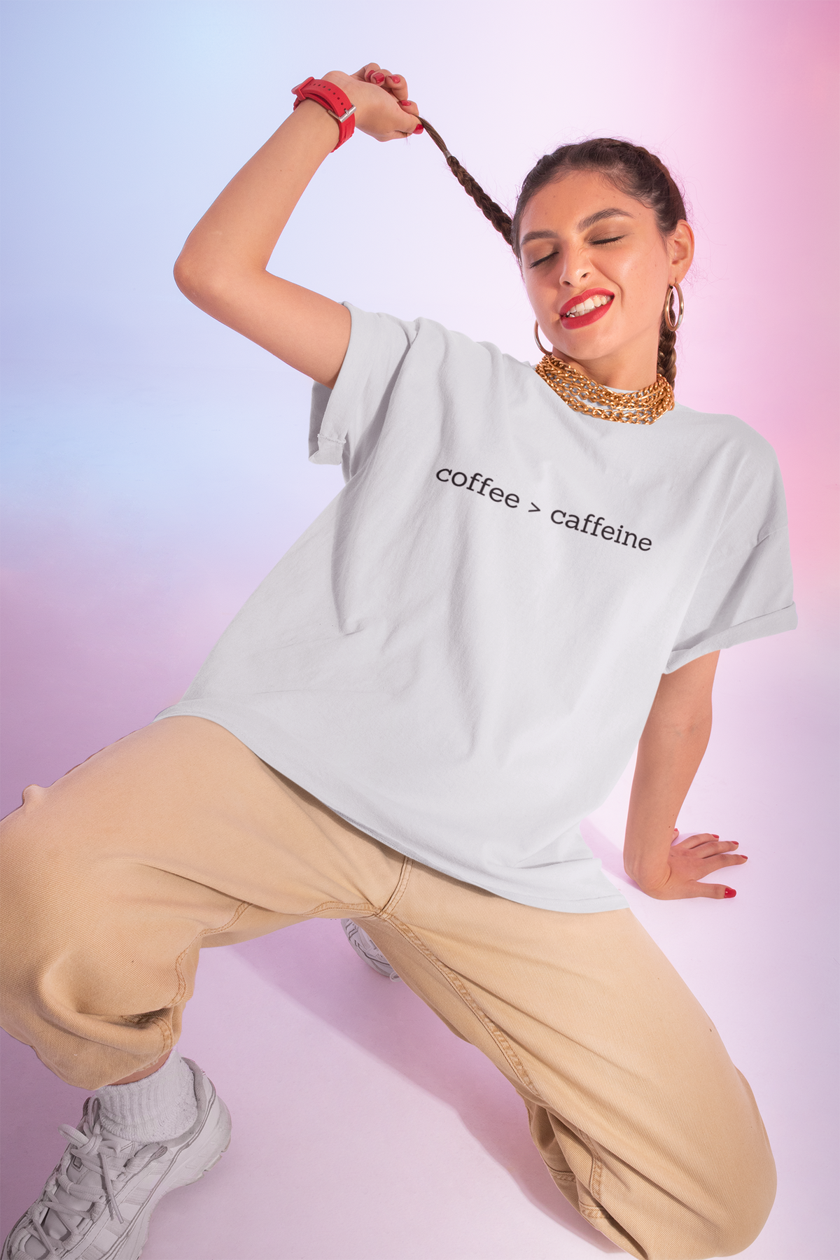 Coffee > Caffeine - Coffee Lover T-Shirt image 5