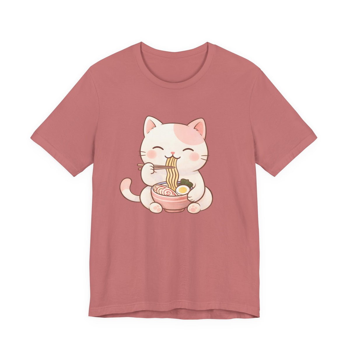 Kitty Kat Ramen Tee - Cute Kitten Eating Ramen Graphic T-Shirt