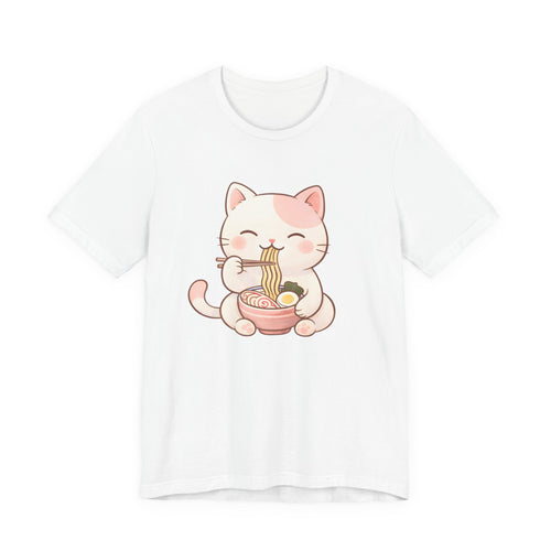 Kitty Kat Ramen Tee - Cute Kitten Eating Ramen Graphic T-Shirt