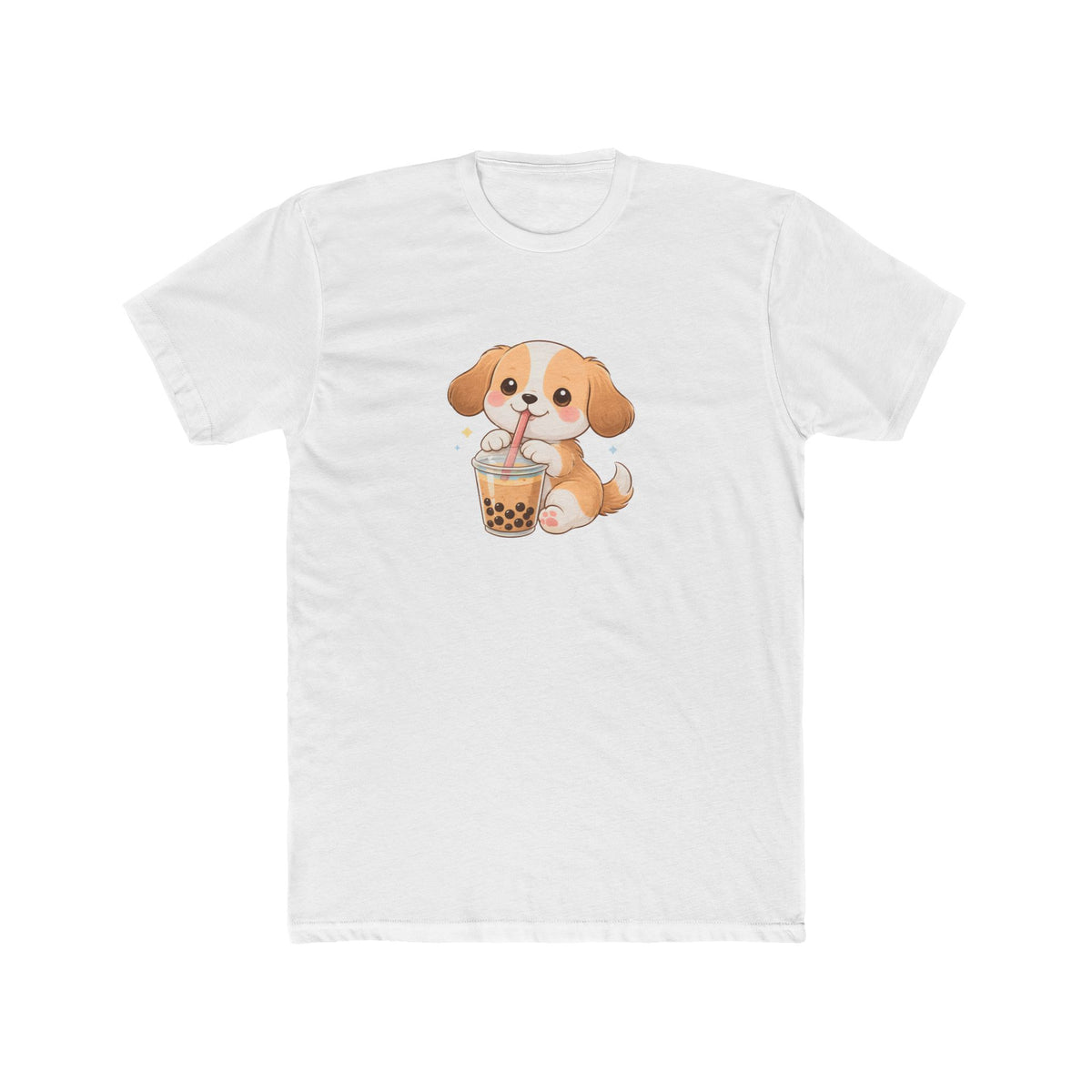 Cute Puppy Drinking Boba Tea T-Shirt | Bubble Tea Dog Tee
