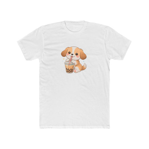 Cute Puppy Drinking Boba Tea T-Shirt | Bubble Tea Dog Tee