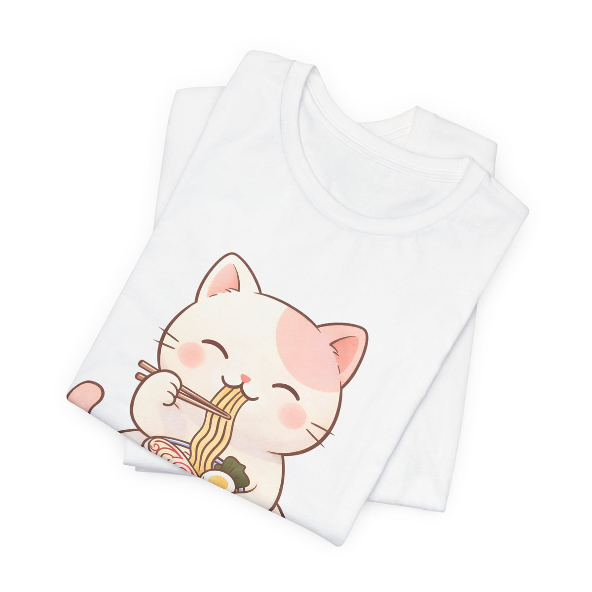 Kitty Kat Ramen Tee - Cute Kitten Eating Ramen Graphic T-Shirt