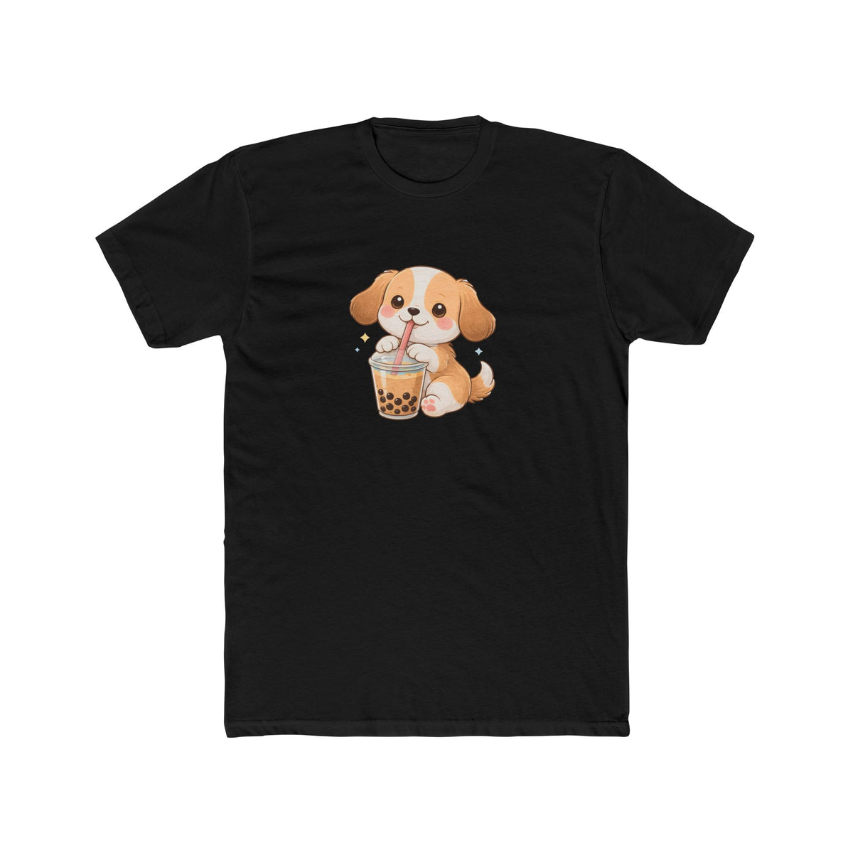 Cute Puppy Drinking Boba Tea T-Shirt | Bubble Tea Dog Tee
