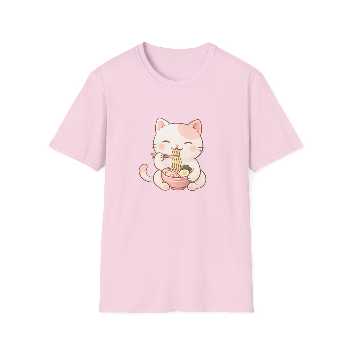 Cute Cat Eating Ramen T-Shirt image 1
