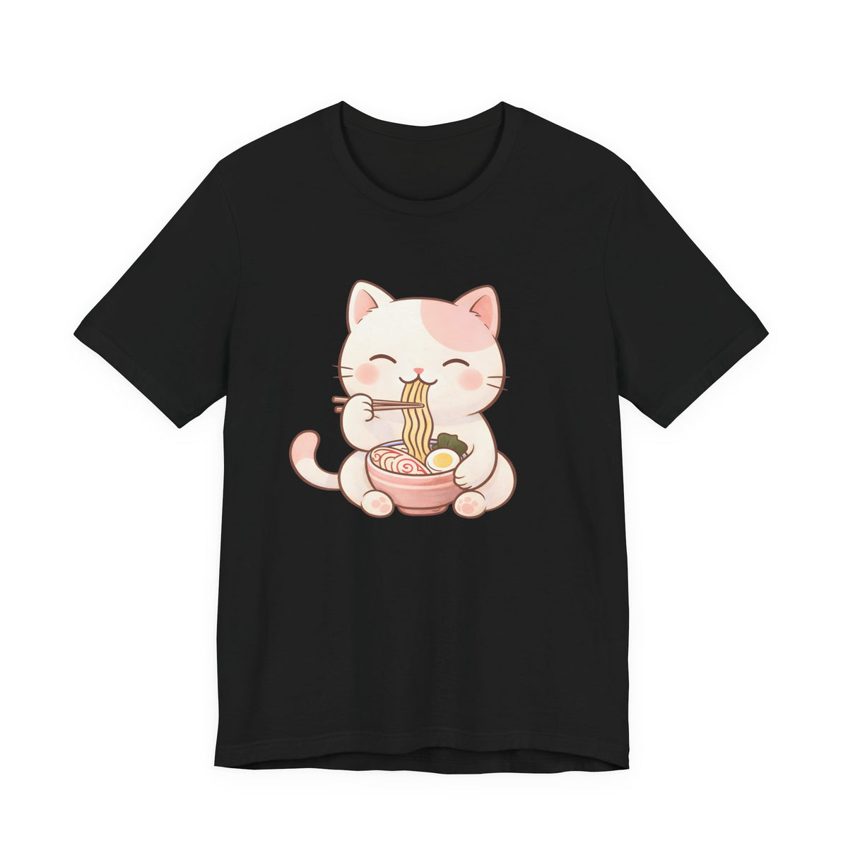 Kitty Kat Ramen Tee - Cute Kitten Eating Ramen Graphic T-Shirt