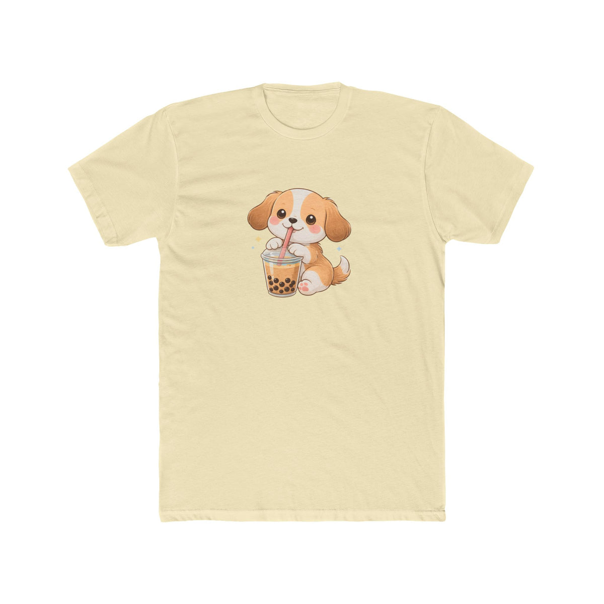 Cute Puppy Drinking Boba Tea T-Shirt | Bubble Tea Dog Tee