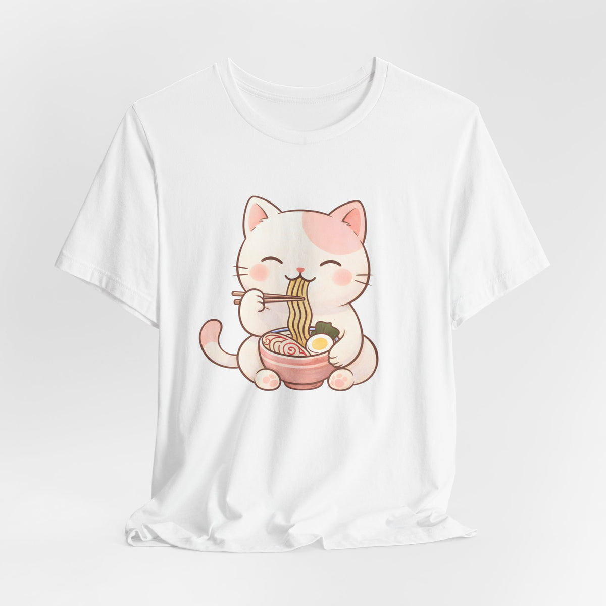 Kitty Kat Ramen Tee - Cute Kitten Eating Ramen Graphic T-Shirt