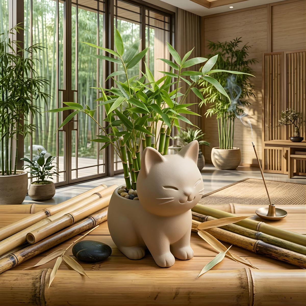 Cute Kitty Cat Planter Pot - Modern Desk & Home Decor image 1