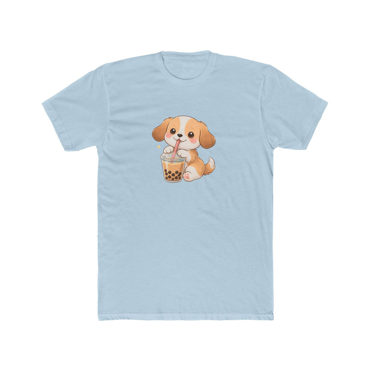 Cute Puppy Drinking Boba Tea T-Shirt | Bubble Tea Dog Tee