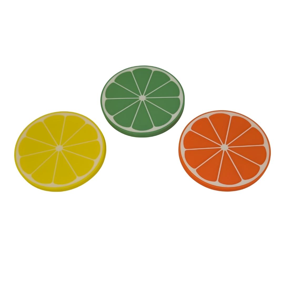 Fruit Slice Coasters Set (Lemon, Lime, Orange) – Fun Citrus Drink Coasters image 2