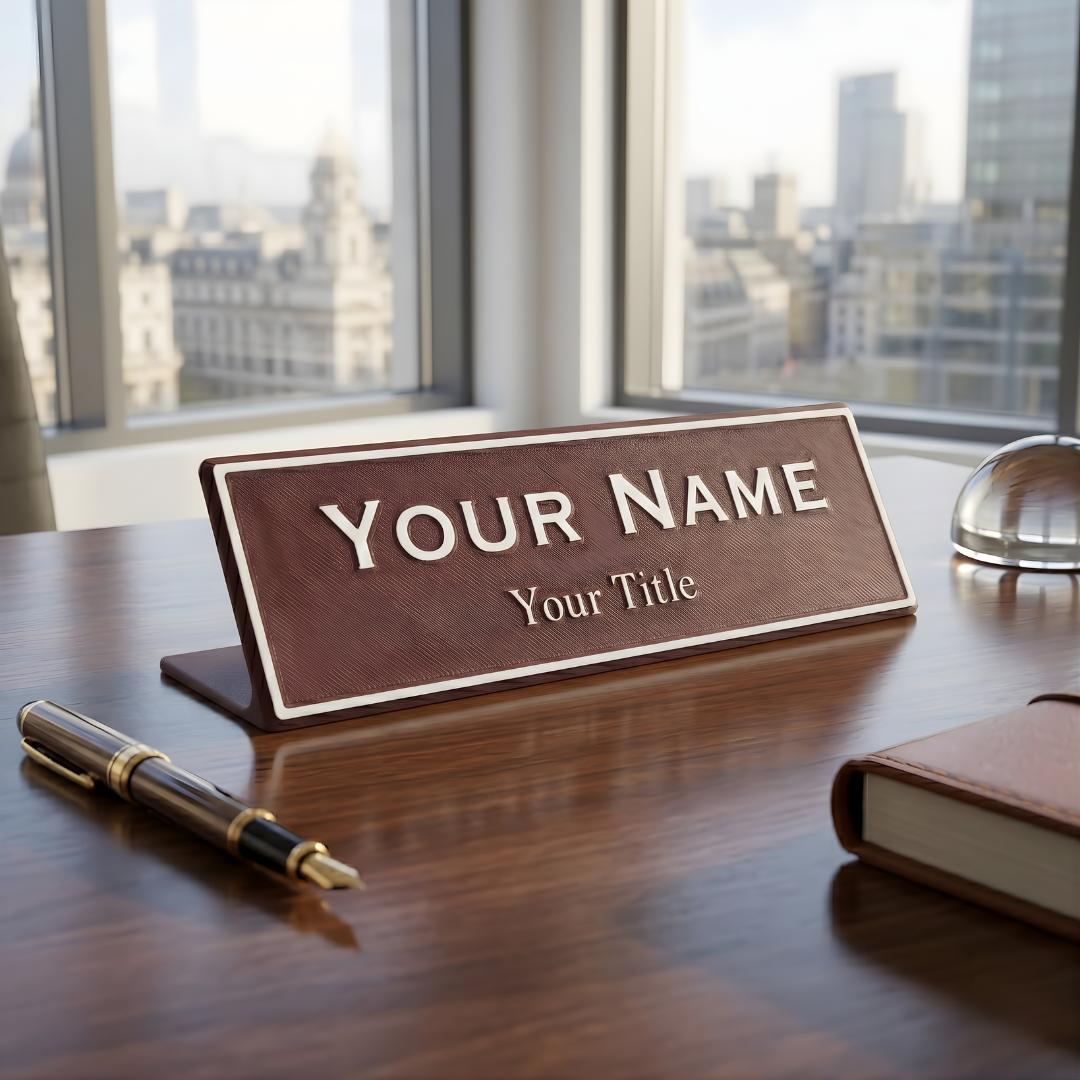 Personalized Engraved Desk Name Plate - Custom Office Decor & Professional Gift image 1